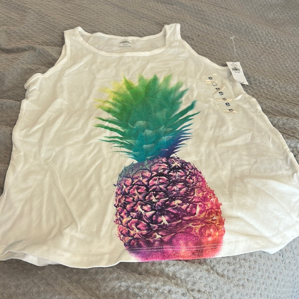 Old Navy Girls Cute Pineapple Tank, NWT, size XL(14)